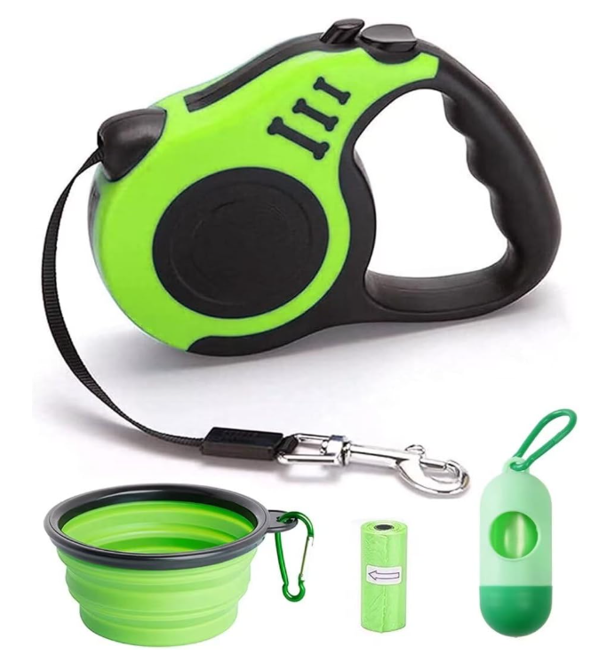Retractable Dog Leash for Medium - Small Dogs and Cats 16.5FT Tangle Free, Heavy Duty Walking Leash with Anti Slip Handle, Pause and Lock Strong Nylon Tape, Store Dog Leash Retractable